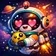 A vibrant fantasy frog avatar with colorful patterns and expressive eyes against a soft gradient background.