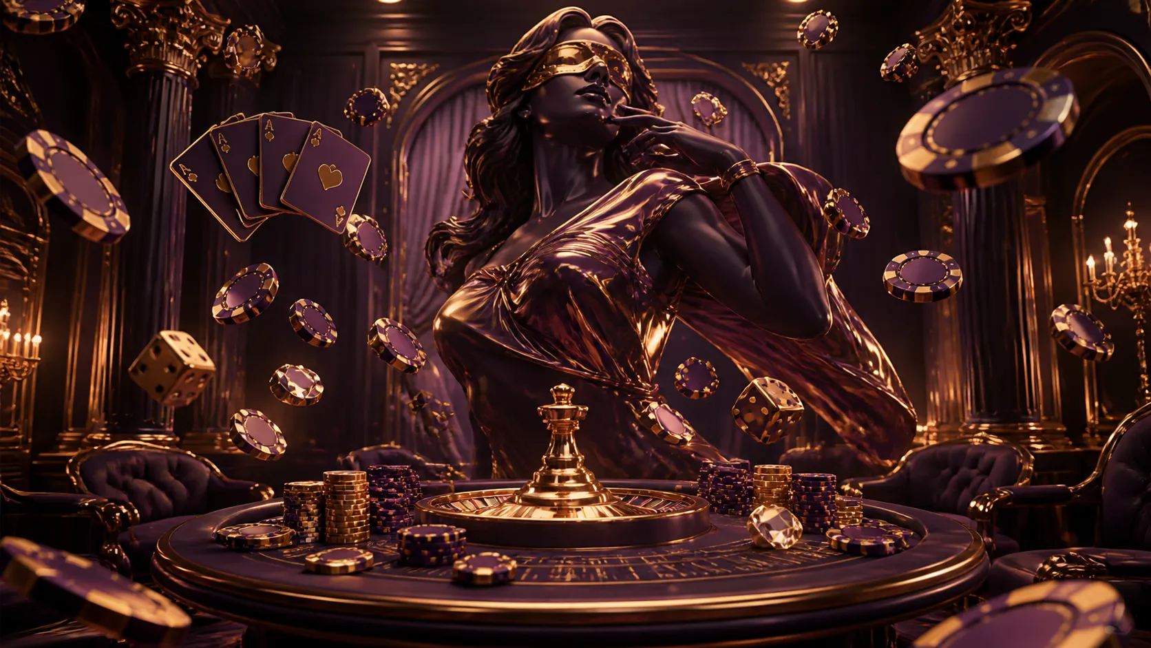 High-end casino-themed image with luxurious elements and unique artistic style.