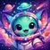 Colorful abstract animal mascot with vibrant hues ideal for a friendly profile picture.